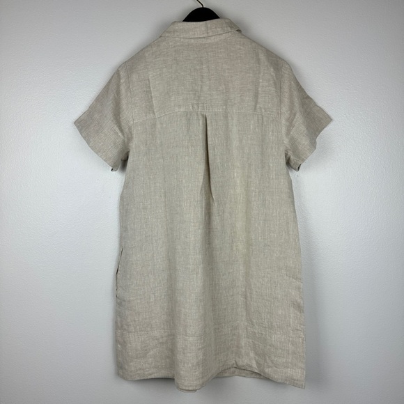 Madewell V-Neck Mini Dress Lightweight Linen Relaxed Fit Cream Size M NWT - Picture 5 of 8
